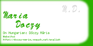 maria doczy business card